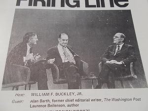 Seller image for Firing Line Program Transcript (No. 51 1972) William F. Buckley, Jr. (Host) Alan Barth and Laurence Beilenson (Guests) "Does Subversion Work?" (Subject) for sale by Bloomsbury Books