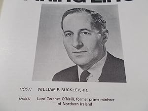 Seller image for Firing Line Program Transcript (No. 84 1973) William F. Buckley, Jr. (Host) Lord Terence O'Neill (Guest) "The Irish Question, 1973" (Subject) for sale by Bloomsbury Books