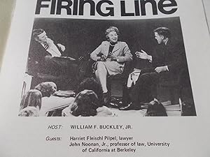 Seller image for Firing Line Program Transcript (No. 97 1973) William F. Buckley, Jr. (Host) Harriet Fleischl Pilpel and John Noonan, Jr. (Guests) "Legal Aspects of Abortion" (Subject) for sale by Bloomsbury Books