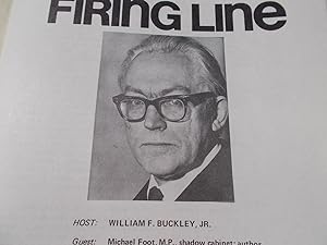 Imagen del vendedor de Firing Line Program Transcript (No. 105 1973) William F. Buckley, Jr. (Host) Michael Foot, M.P. (Guest) "Democracy and Political Scandal" (Subject) a la venta por Bloomsbury Books