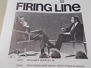 Seller image for Firing Line Program Transcript (No. 109 1973) William F. Buckley, Jr. (Host) Henry Schwarzschild (Guest) "Amnesty" (Subject) for sale by Bloomsbury Books