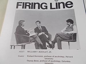 Seller image for Firing Line Program Transcript (No. 113 1973) William F. Buckley, Jr. (Host) Richard Herrnstein and Thomas Bever (Guests) "Heredity, IQ and Social Issues" (Subject) for sale by Bloomsbury Books