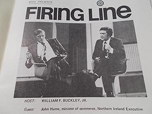 Imagen del vendedor de Firing Line Program Transcript (No. 130 1974) William F. Buckley, Jr. (Host) John Hume (Guest) "Ulster - 1974" (Subject) a la venta por Bloomsbury Books