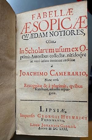 Die Fabeln des Aesop. Fabellae Aesopicae quaedam notiores olim in scholarum usum ex optimis autor...