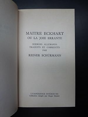 Seller image for Maitre Eckhart ou la Joie Errante - Sermons Allemands for sale by Librairie Axel Benadi