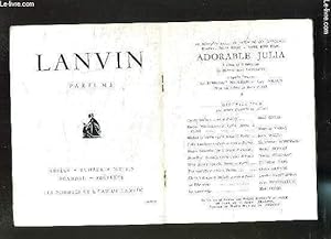Imagen del vendedor de PROGRAMME DE THEATRE: GALAS KARSENTY- ADORABLE JULIA D APRES L OEUVRE DE SOMERSET MAUGHAM ET GUY BOLTON- JEN WALL- avec en distribution Genin- Varny- Wall- Robinson- Servet- Ceccaldi- Gary. a la venta por Le-Livre