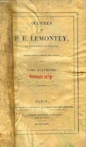 Immagine del venditore per OEUVRES DE P. E. LEMONTEY, TOME IV venduto da Le-Livre