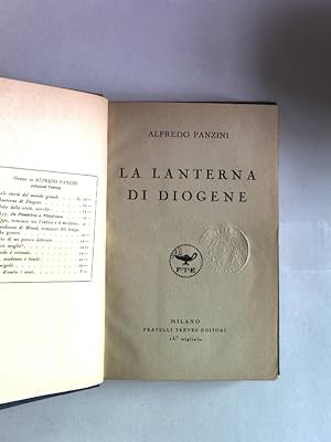 Bild des Verkufers fr La lanterna di diogene. zum Verkauf von Antiquariat Bookfarm