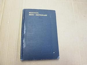 Image du vendeur pour Martyn's menu dictionary mis en vente par Goldstone Rare Books