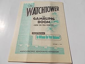 Imagen del vendedor de The Watchtower (October 1, 1974): Announcing Jehovah's Kingdom (Single Issue Magazine) a la venta por Bloomsbury Books