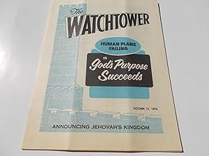 Image du vendeur pour The Watchtower (October 15, 1974): Announcing Jehovah's Kingdom (Single Issue Magazine) mis en vente par Bloomsbury Books
