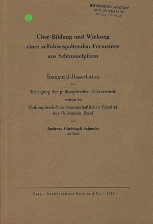 Immagine del venditore per ber Bildung und Wirkung eines zellulosespaltenden Fermentes aus Schimmelpilzen. Inaugural-Dissertation. venduto da Antiquariat Bookfarm