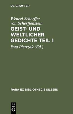 Immagine del venditore per Geist- und weltlicher Gedichte Teil 1 : Brieg 1652 venduto da AHA-BUCH GmbH