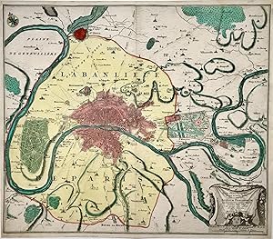 Imagen del vendedor de Typus Choro-Topographicus Regiae et totius Orbis celeberrimae Urbis Lutetiae Parisiorum cum circumjacentis territorii oppidis. a la venta por Antiquariat Ruthild Jger