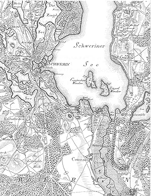 Die Topographische Karte des Herzogtums Mecklenburg-Schwerin und des Fürstentums Ratzeburg des Gr...