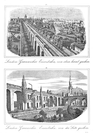 Seller image for London-Greenwicher Eisenbahn von oben herab gesehen / . von der Seite gesehen. for sale by Antiquariat Ruthild Jger