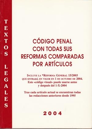 Seller image for CDIGO PENAL CON TODAS SUS REFORMAS COMPARADAS CON ARTCULOS for sale by Librera Vobiscum