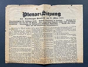 Plenar-Sitzung des Bezirkstages Griesbach am 17. März 1933.