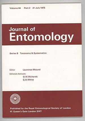 Journal of Entomology Volume 44, Part 2, 31 July 1975