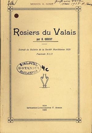 Bild des Verkufers fr Rosiers du Valais. Extrait du Bulletin de la Socit Murithienne 1925, Fascicule XLII. zum Verkauf von Antiquariat Bookfarm