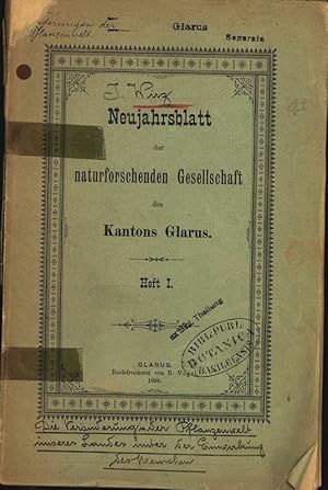 Bild des Verkufers fr Die Vernderung in der Pflanzenwelt unseres Landes unter der Einwirkung des Menschen. Neujahrsblatt der naturforschenden Gesellschaft des Kantons Glarus. Heft 1. zum Verkauf von Antiquariat Bookfarm