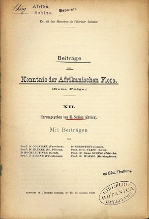 Seller image for Beitrge zur Kenntnis der afrikanischen Flora (Noue Folge) XII. Extrait des Mmoires de l'Herbier Boissier, no. 20, 1900. for sale by Antiquariat Bookfarm