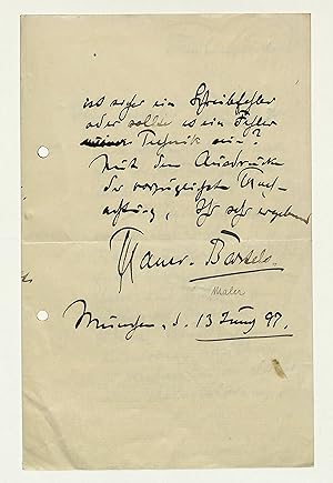 Imagen del vendedor de Eigenh. Brief mit U. a la venta por Eberhard Kstler Autographen&Bcher oHG