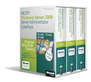 Image du vendeur pour MCITP Windows Server 2008 Server Administrator CorePack - Original Microsoft Training fr Examen 70-640, 70-642, 70-646, 2. Auflage: Praktisches Selbststudium und Prfungsvorbereitung : Konfigurieren von Windows Server 2008 Active Directory; Konfigurieren einer Windows Server 2008-Netzwerkinfrastruktur; Microsoft Windows Server 2008 Serveradministration. Original Microsoft Training fr Examen 70-640, 70-642, 70-646. Praktisches Selbststudium und Prfungsvorbereitung. Aktualisiert fr R2. Auf CD: eBook-Versionen (PDF) der 3 Einzelbnde mis en vente par AHA-BUCH