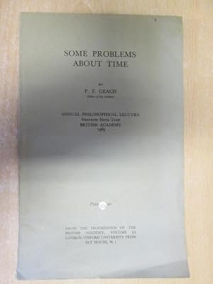 Seller image for Some Problems About Time for sale by Goldstone Rare Books