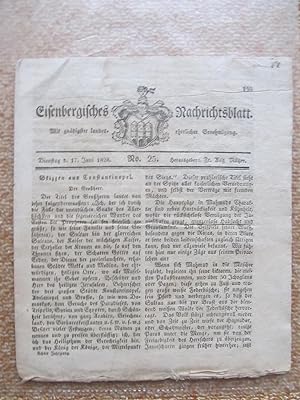 Eisenbergisches Nachrichtsblatt, 17. Juni 1828