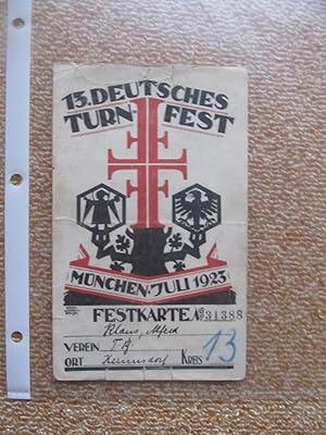 13, Turnfest München, Juli 1923, Festkarte