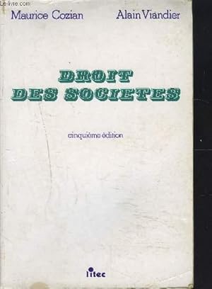 Image du vendeur pour DROIT DES SOCIETES cinquime ditions mis en vente par Le-Livre