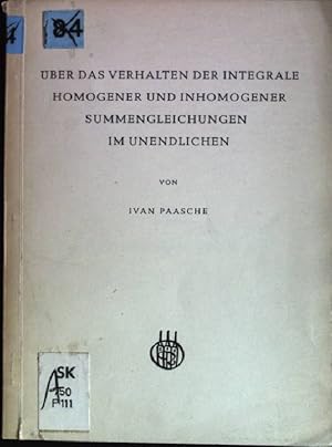 Über das Verhalten der Integrale homogener und inhomogener Summengleichungen im Unendlichen