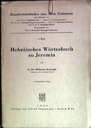 Imagen del vendedor de Hebrisches Wrterbuch zu Jeremia Einzelwrterbcher zum Alten Testament; 3 a la venta por books4less (Versandantiquariat Petra Gros GmbH & Co. KG)