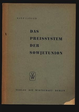 Bild des Verkufers fr Das Preissystem der Sowjetunion. zum Verkauf von Antiquariat Bookfarm