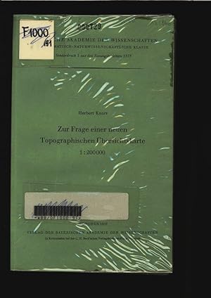 Seller image for Zur Frage einer neuen Topographischen bersichtskarte 1 : 200 000 Sonderdruck 1 aus den Sitzungsberichten 1959. for sale by Antiquariat Bookfarm