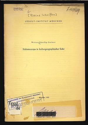 Seller image for Sdosteuropa in kulturgeographischer Sicht. Sdost - Institut Mnchen. for sale by Antiquariat Bookfarm