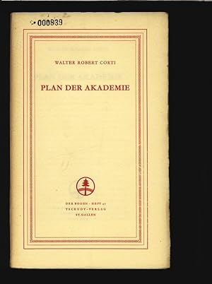 Bild des Verkufers fr Plan der Akademie. Der Bogen Heft 47. zum Verkauf von Antiquariat Bookfarm