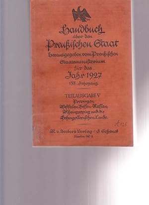 Landbuch über den Preußischen Staat herausgeben vom Preußischen Staatsministerium für das Jahr 19...