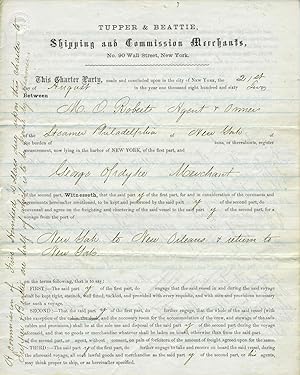 Contract to send 'Assorted Cargo' to New Orleans via Steamer Philadelphia during the Civil War Bl...
