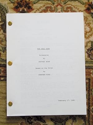 1981 Rare EARLY DRAFT SCREENPLAY / FILM SCRIPT of STEPHEN KING'S DEAD ZONE