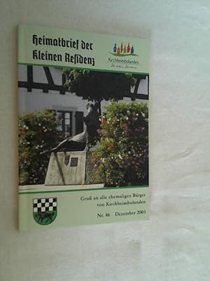 Heimatbrief der kleinen Residenz. Gruß an alle ehemaligen Bürger von Kirchheimbolanden Nr. 46 Dez...