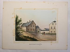 Kolorierte Lithografie "Ruppertsgrün" aus "Poenicke - Schlösser und Rittergüter im Königreich Sac...