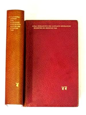 Das Dekameron des Giovanni Boccaccio in zwei Bänden. Ledereinband.