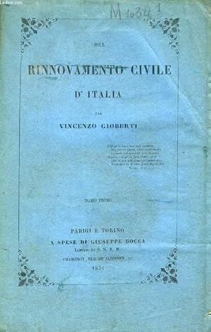 Immagine del venditore per DEL RINNOVAMENTO CIVILE D'ITALIA, 2 TOMI venduto da Le-Livre