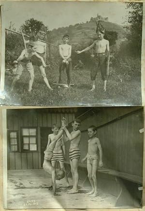 46 Original-Photos von Rudolf Hugard: Thematik: Männliche Jugend von Staufen im Freibad und beim ...