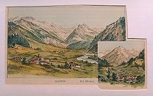 Kleiner colorierter Holzstich von Hinterstein und Bad Oberdorf.