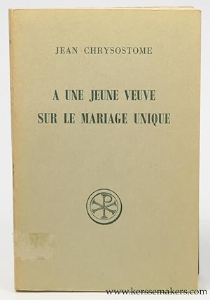 Bild des Verkufers fr A une jeune veuve, Sur le mariage unique. zum Verkauf von Emile Kerssemakers ILAB