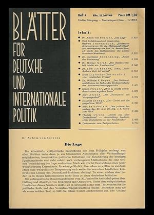 Blätter für Deutsche und Internationale Politik. 5. Jg., Heft 7. 25. Juli 1960.