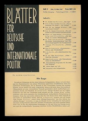 Blätter für Deutsche und Internationale Politik. 5. Jg., Heft 3. 25. März 1960.